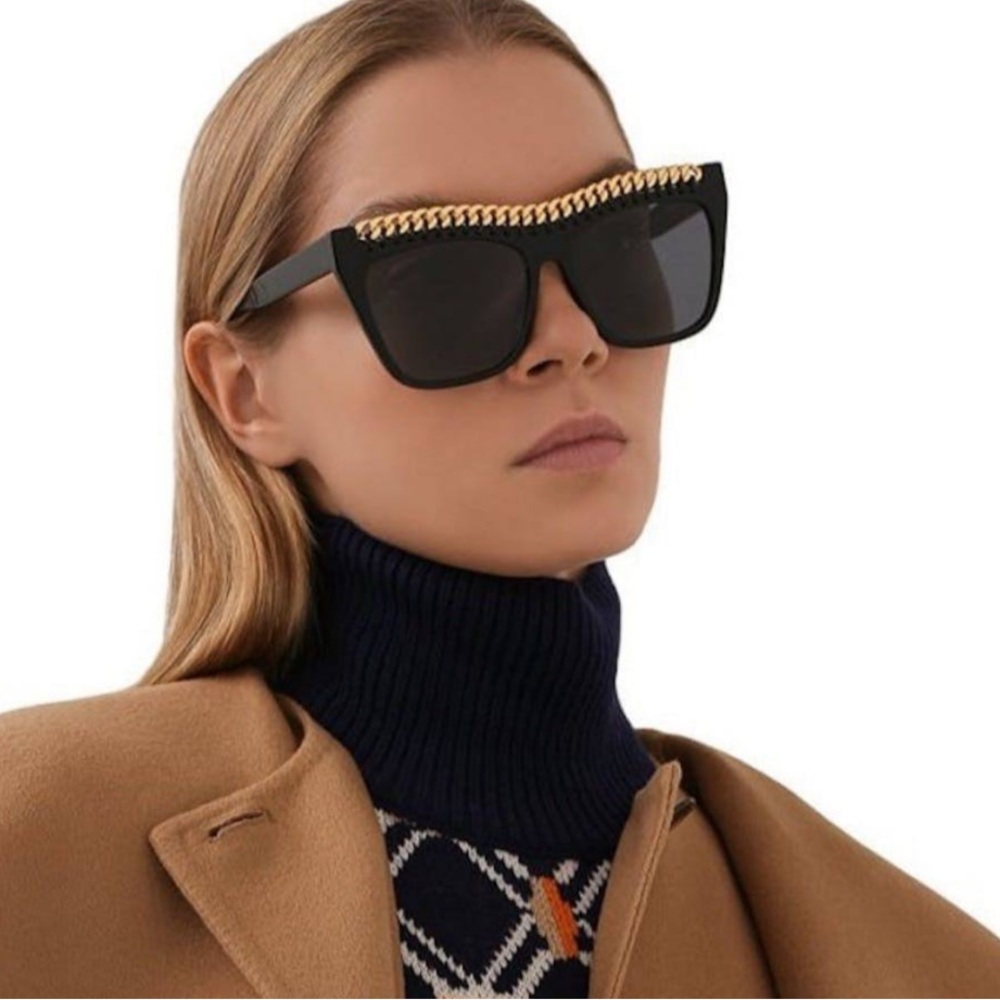 Stella McCartney Black and Gold Sunglasses